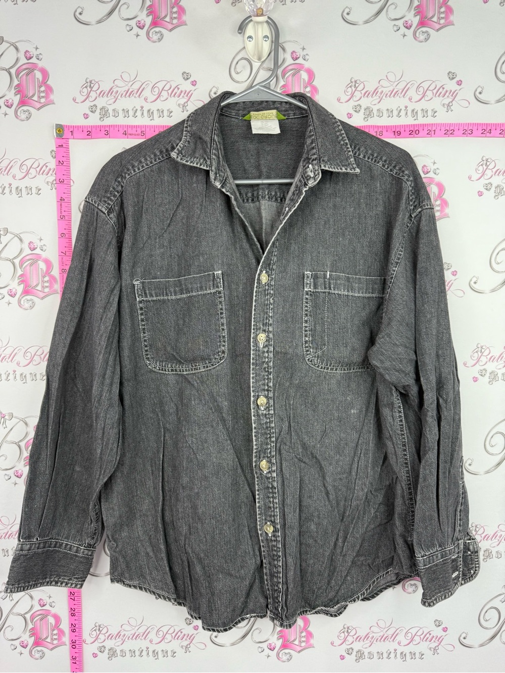 Esprit button up shirt long sleeve Gray Button-Down Denim Shirt